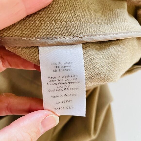 Talbots Pant Trouser Heritage Neutral Tan Straight Leg Business Classic Traditio - Picture 7 of 8